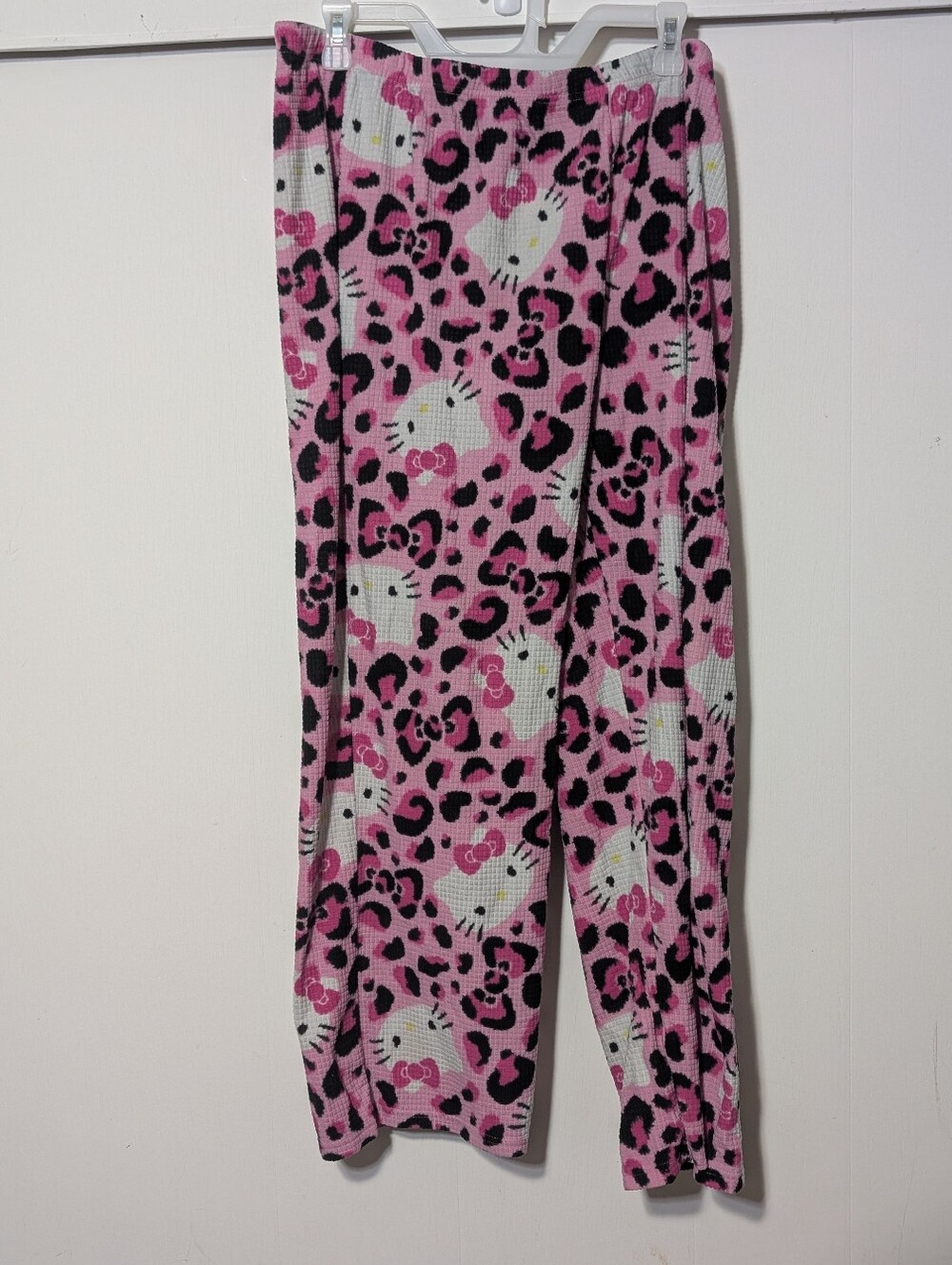 Women's Hello Kitty PJ Sleepwear Leopard Print Pink Pants Size XL